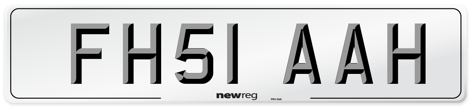 FH51 AAH Number Plate from New Reg